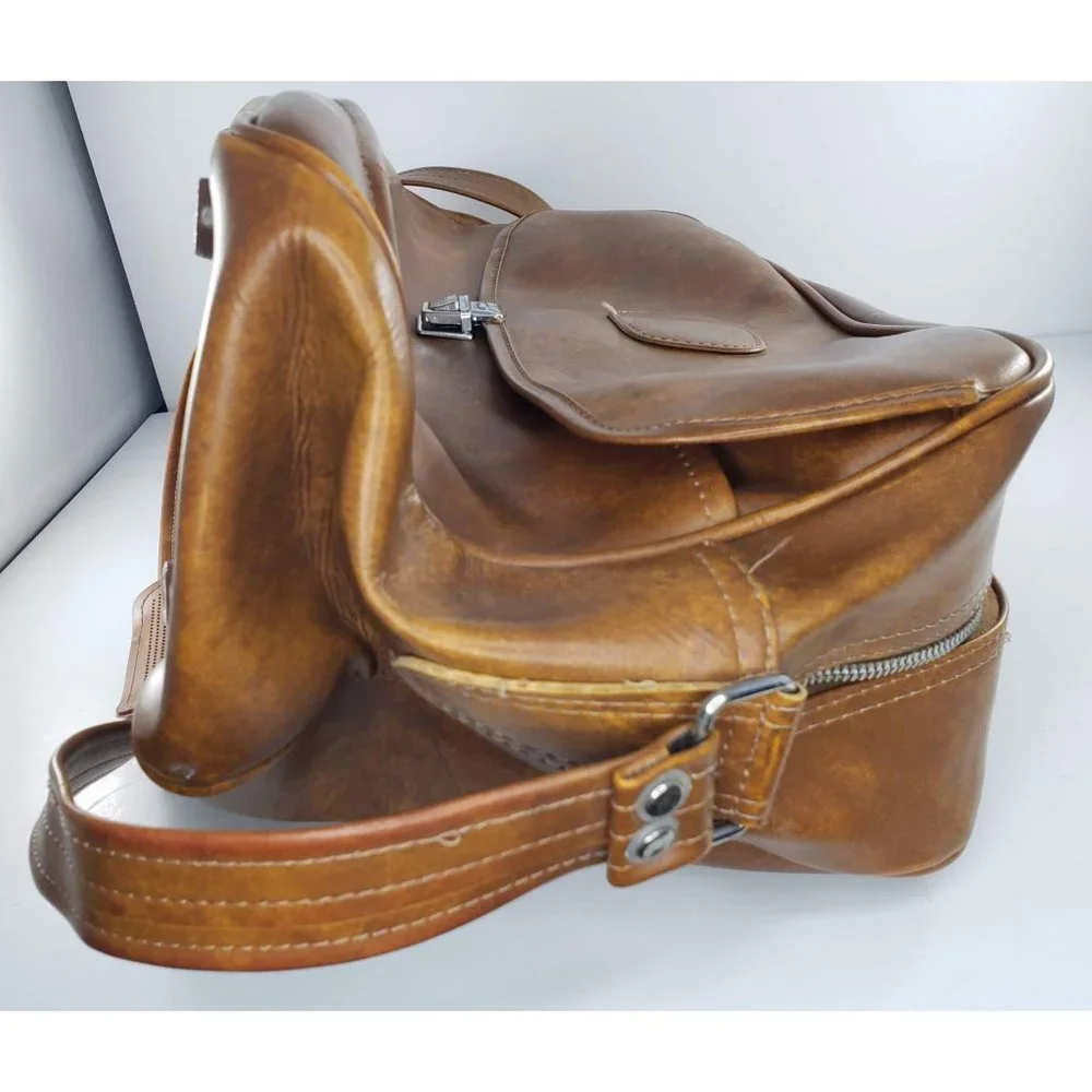 Vintage Peter's Bag Corp Brown Travel Shoulder Bag Carry On AS IS